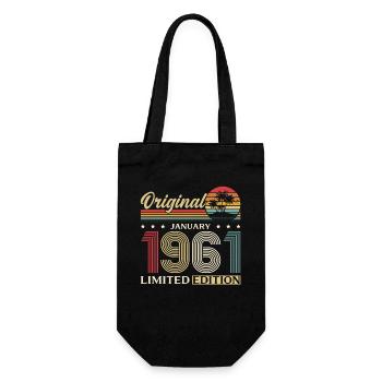 55e anniversaire Original janvier Né en 1961 - Sac à bouteille - noir - Devant