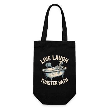 Live-Lach-Toaster-Bad - Geschenkbeutel für Flaschen - Schwarz - Vorne