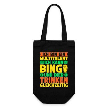Bingo Game Je suis un multi-talents Bingo en canette et bière - Sac à bouteille - noir - Devant
