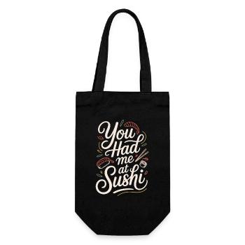 Sushi You Had Me At Sushi Japanese Food Lover - Geschenkbeutel für Flaschen - Schwarz - Vorne