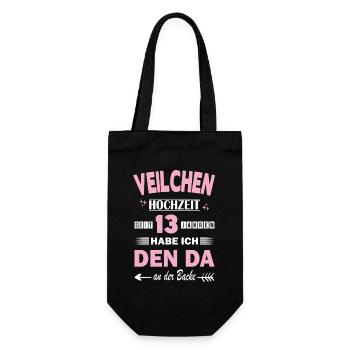 Violet Wedding 13th Wedding Anniversary Wife - Gift Bag for Bottles - black - Front
