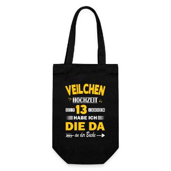 Violet Wedding 13 Wedding Anniversary Husband - Gift Bag for Bottles - black - Front