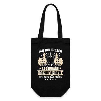 Rennfahrer Sprüche - Geschenkbeutel für Flaschen - Schwarz - Vorne