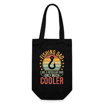 Fishing Dad Like A Regular Dad Only Much Cooler - Geschenkbeutel für Flaschen - Schwarz - Vorne