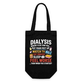 Dialyse Alltag: Füße Hoch TV Snacks - Geschenkbeutel für Flaschen - Schwarz - Vorne