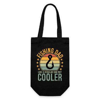 Fishing Dad Like Regular Dad But Cooler Father - Geschenkbeutel für Flaschen - Schwarz - Vorne