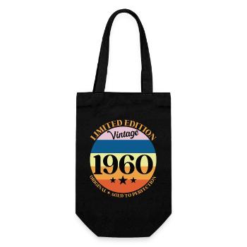 1960er Vintage-Geburtstagsgeschenk 60er Jahre - Geschenkbeutel für Flaschen - Schwarz - Vorne