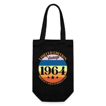 1964 Vintage Birthday Gift 64 Birthday - Gift Bag for Bottles - black - Front