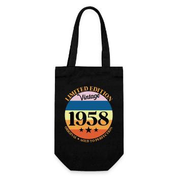 1958 Vintage Birthday Gift 58 Birthday - Gift Bag for Bottles - black - Front