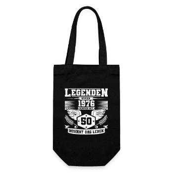 50 Geburtstag 1976 Legenden Grunge Leben beginnt - Geschenkbeutel für Flaschen - Schwarz - Vorne