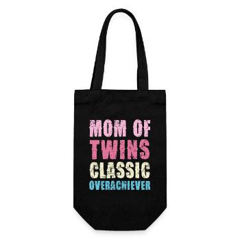 Mom of Twins – Classic High-Flyer - Gift Bag for Bottles - black - Front