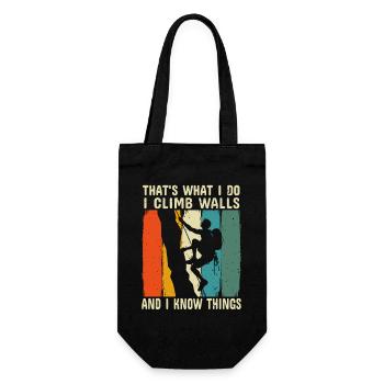 I Climb on Walls and I Know Things Rock Climber - Gift Bag for Bottles - black - Front