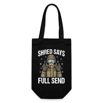 Shred Says Full Send Snow - Geschenkbeutel für Flaschen - Schwarz - Vorne