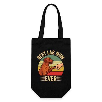 Best Lab Dad Ever – Foxred Labrador Vintage Design - Geschenkbeutel für Flaschen - Schwarz - Vorne