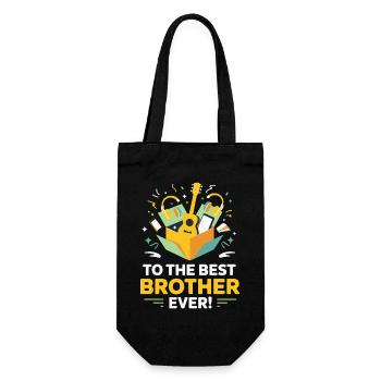 Bester Bruder aller Zeiten Geschenkbox-Musik - Geschenkbeutel für Flaschen - Schwarz - Vorne