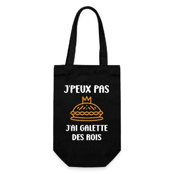 Humour galette des rois - Sac à bouteille - noir - Devant