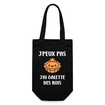 Humour galette des rois - Sac à bouteille - noir - Devant