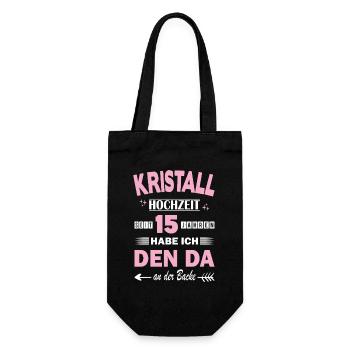 Mariage en cristal 15e anniversaire de mariage Épouse - Sac à bouteille - noir - Devant