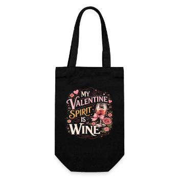 Valentine's spirit is wine - Gift Bag for Bottles - black - Front