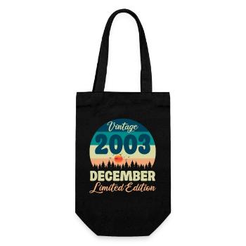 Geburtstagsgeschenk Dezember 2003 - Geschenkbeutel für Flaschen - Schwarz - Vorne