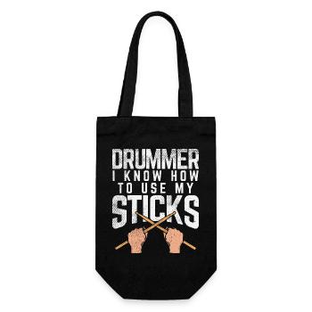 Le batteur sait comment utiliser mes baguettes design de t-shirt - Sac à bouteille - noir - Devant