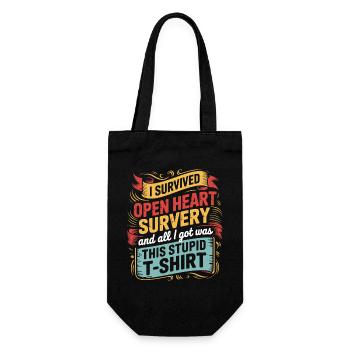 Heart Surgery Survival T Shirt - Gift Bag for Bottles - black - Front