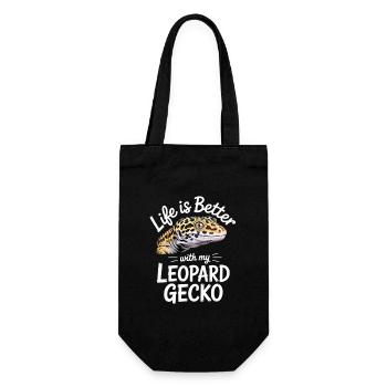 Leopard Gecko Life Is Better - Gift Bag for Bottles - black - Front