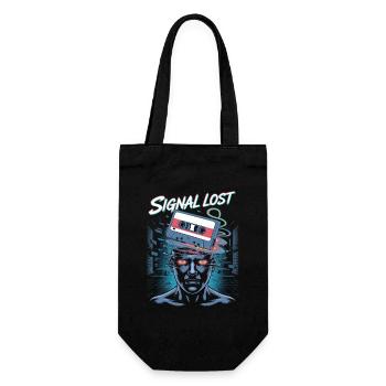 Signal Lost Retro Sci-Fi Glitch Design - Gift Bag for Bottles - black - Front