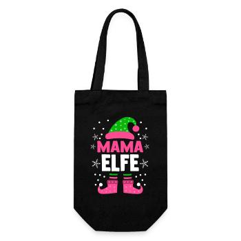 Christmas, family, mother, mom, elf - Gift Bag for Bottles - black - Front