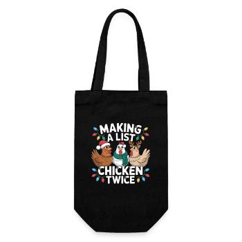 Making A List Chicken Twice Lustiger Weihnachts - Gift Bag for Bottles - black - Front