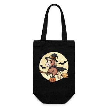 Süßes Pferd Hexe Halloween Pony - Geschenkbeutel für Flaschen - Schwarz - Vorne