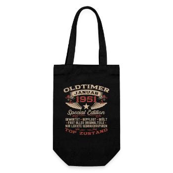 Cadeau du 75e anniversaire Voiture classique janvier 1951 - Sac à bouteille - noir - Devant