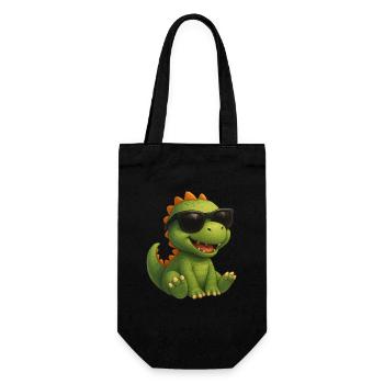Dinosaure avec des lunettes de soleil - Sac à bouteille - noir - Devant