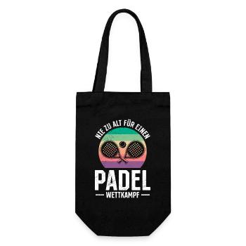 Renterin NIE ZU ALT FÜR EINEN PADEL WETTKAMPF - Geschenkbeutel für Flaschen - Schwarz - Vorne