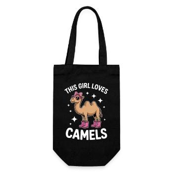 Kamele Spruch Lustiges Kamele Geschenk - Geschenkbeutel für Flaschen - Schwarz - Vorne