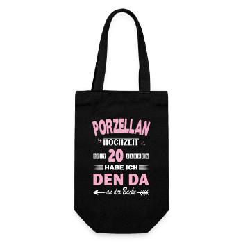 Porcelain Wedding 20th Wedding Anniversary Anniversary Marriage - Gift Bag for Bottles - black - Front