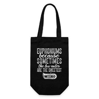 Baritone Player Low Notes Are The Sweetest - Gift Bag for Bottles - black - Front