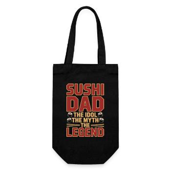 Sushi Dad The Idol The Myth The Legend Sushi Chef - Geschenkbeutel für Flaschen - Schwarz - Vorne