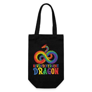 Neurodivergent Dragon Autism Awareness - Gift Bag for Bottles - black - Front