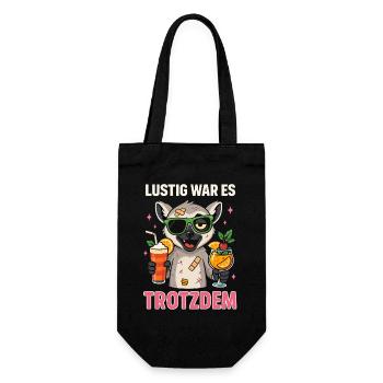It was still funny, cat lemur party - Gift Bag for Bottles - black - Front