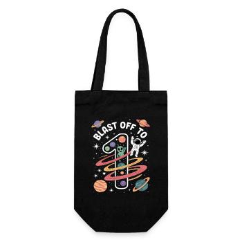 Departure into space 1st birthday children's birthday party - Gift Bag for Bottles - black - Front
