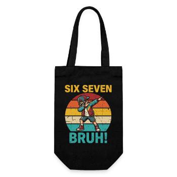 Six Seven Bruh ! – Design de mème viral 67 - Sac à bouteille - noir - Devant