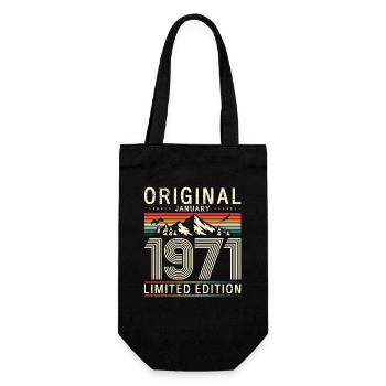 55e anniversaire Original janvier Né en 1971 - Sac à bouteille - noir - Devant