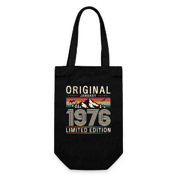 50th Birthday Original January 1976 - Gift Bag for Bottles - black - Front