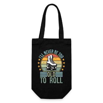 Never Too Old To Roll Derby Roller Skating Roll - Geschenkbeutel für Flaschen - Schwarz - Vorne