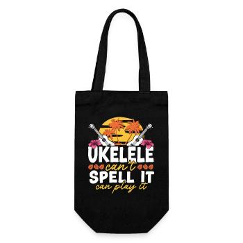 Hawaiian Ukulele Uke Ukulele Can't - Geschenkbeutel für Flaschen - Schwarz - Vorne