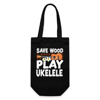Hawaiian Ukulele Uke Save Wood - Geschenkbeutel für Flaschen - Schwarz - Vorne