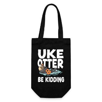 Hawaiian Ukulele Uke Otter Pun Uke - Gift Bag for Bottles - black - Front