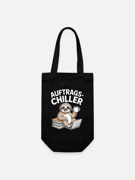 Auftragschiller Auftrags Chiller Büro Faultier - Geschenkbeutel für Flaschen - Schwarz
