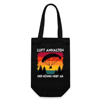 Paragliding HOLD YOUR BREATH THE KING TAKES OFF - Gift Bag for Bottles - black - Front